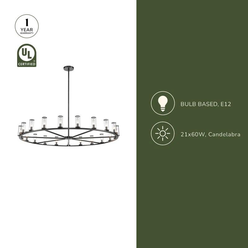 Revolve 21 - Light Dimmable Wagon Wheel Chandelier