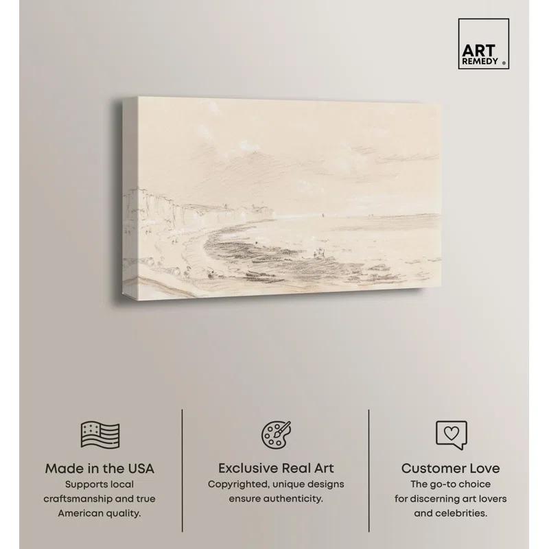 Art Remedy Sea Coast Scene 19th Century Canvas Coastal Classic Art by Art Remedy