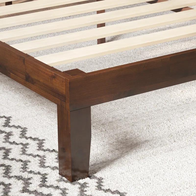 Zinus Moiz 42 inch Wood Platform Bed Frame with Adjustable Upholstered Headboard