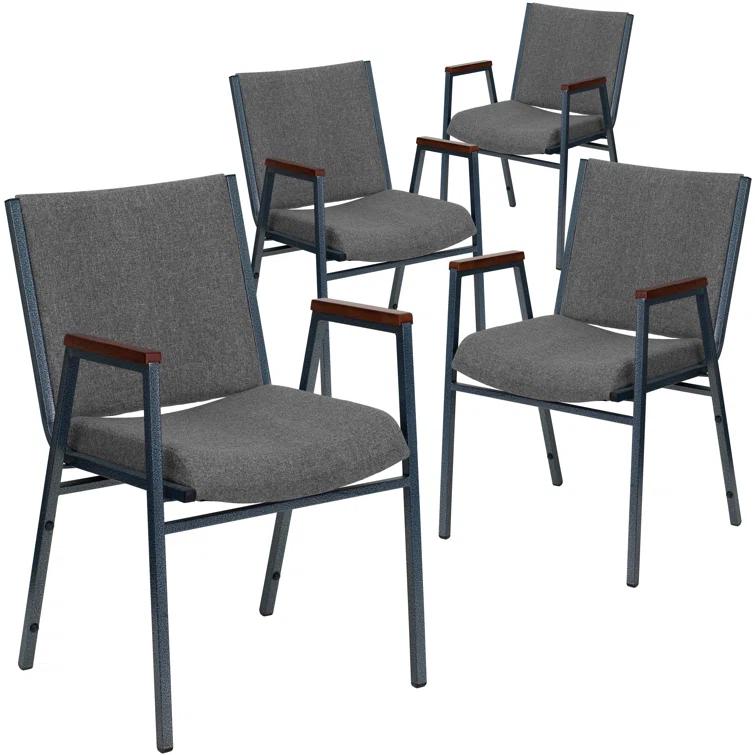 Flash Furniture Aliya Heavy Duty Stack Chair with Arms (Set of 4)