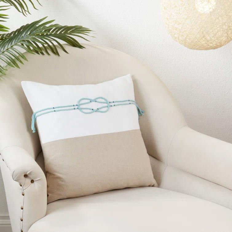 Saro Laguna Collection Cotton Throw Pillow