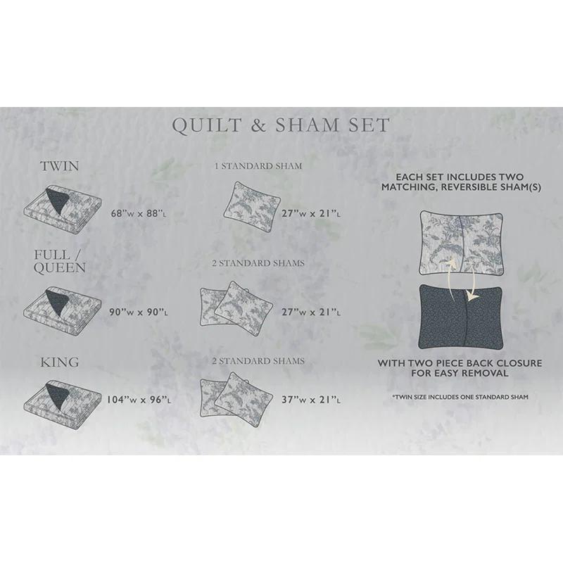 Laura Ashley Laura Ashley Heirloom Crochet Cotton Reversible Quilt Set