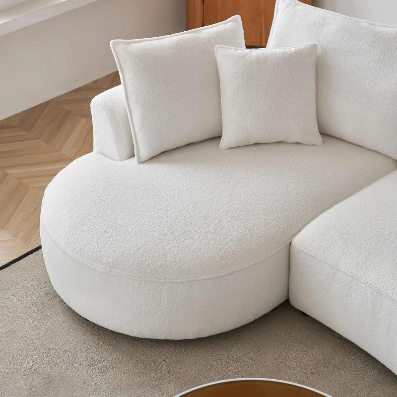 Excellent Future 122.8" Curved Sofa Modern Curved Couch Living Room Modular Sectional Sofa