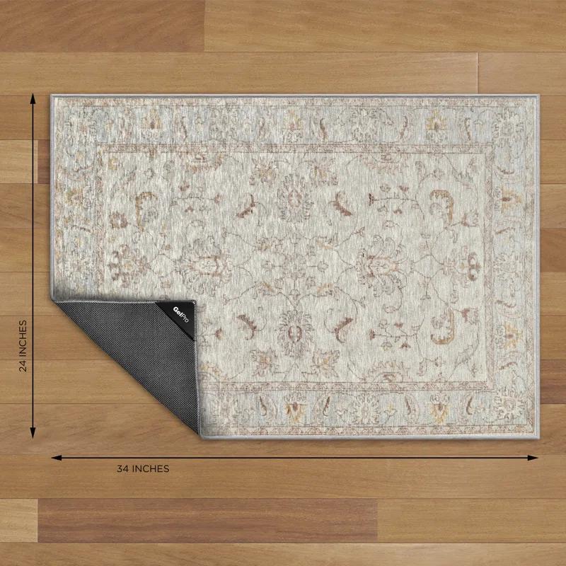 GelPro NeverMove Machine Washable Traditional Jordan Oatmeal Area Rug