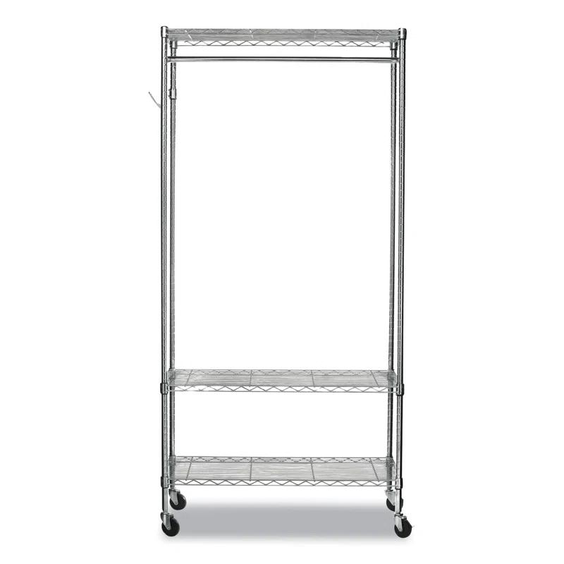 Alera® Wire Shelving Series Metal Rolling Clothing Rack