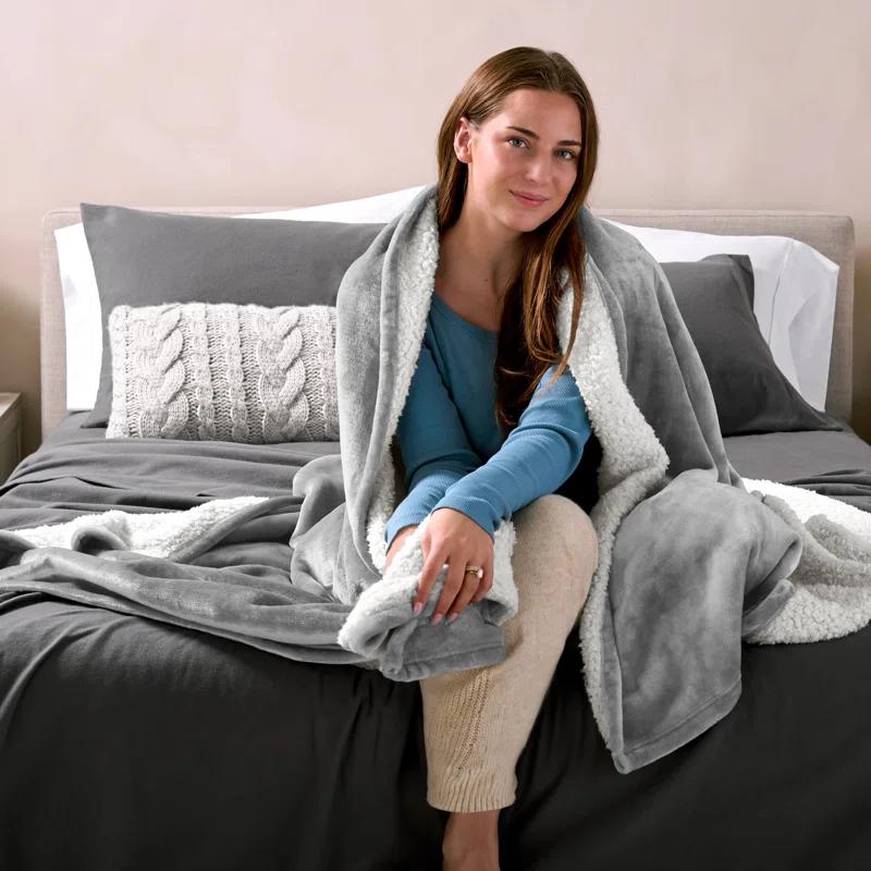 Bare Home Sherpa Fleece Blanket