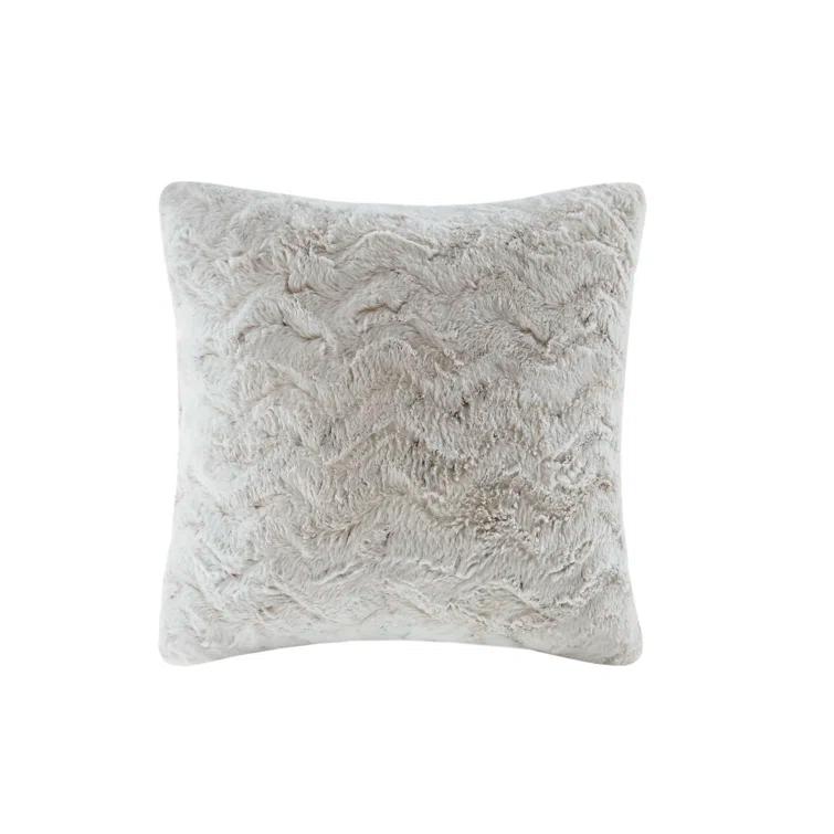 Madison Park Faux Fur Striped Throw Pillow