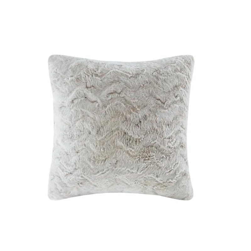 Madison Park Faux Fur Striped Throw Pillow