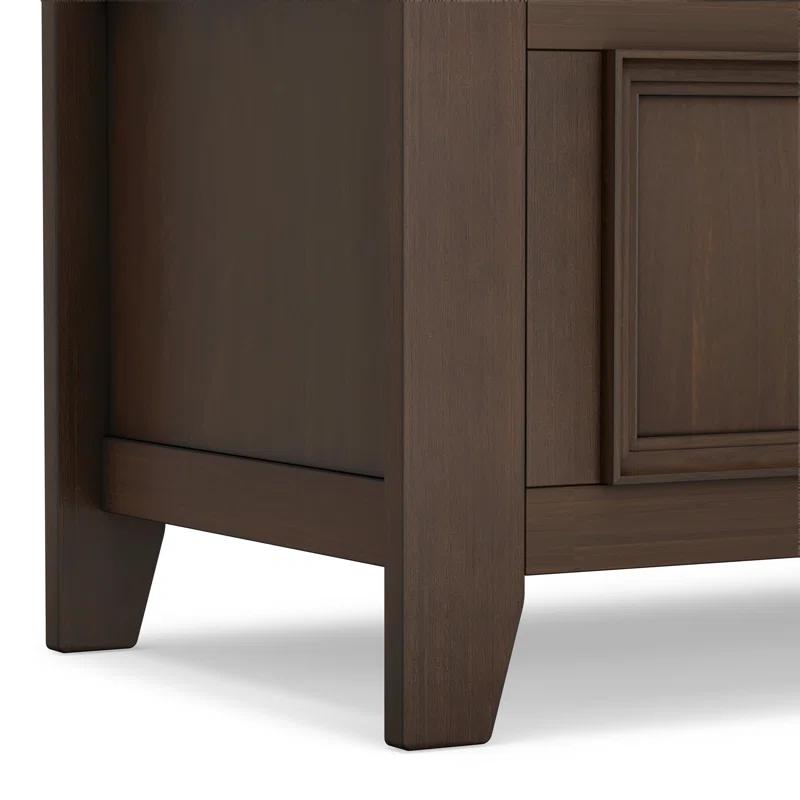 Simpli Home Amherst 48"W Solid Wood Entryway Storage Bench with Lift-Top Lid and Dual Compartments