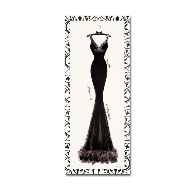 Trademark Fine Art Couture Noir I with Border by Emily Adams Painting Print on Wrapped Canvas