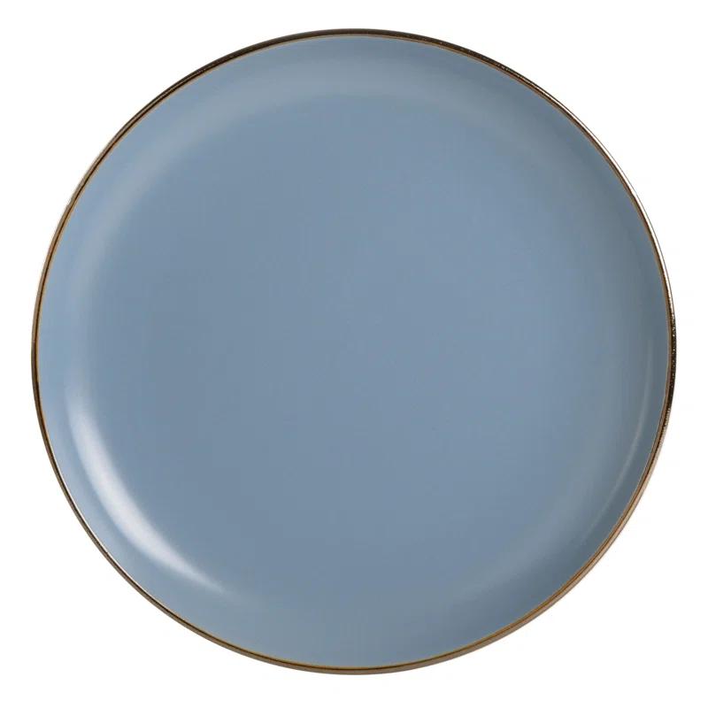 Gibson Gibson Home Rockaway Gold 16-Piece Dinnerware Set - Matte Blue