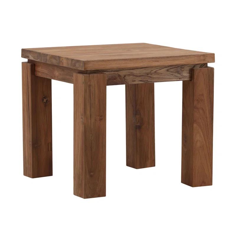 Dovetail Furniture Micah 24" Wide Reclaimed Teak Sidetable, Medium Brown