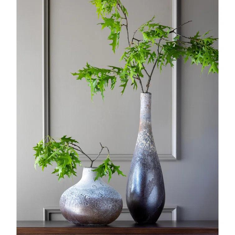 Round Golden Accented Glass Bud Vase