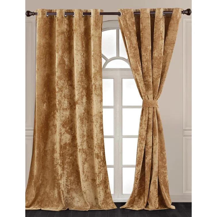 Chezmoi Collection Lux Grommet Top Window Curtain Set