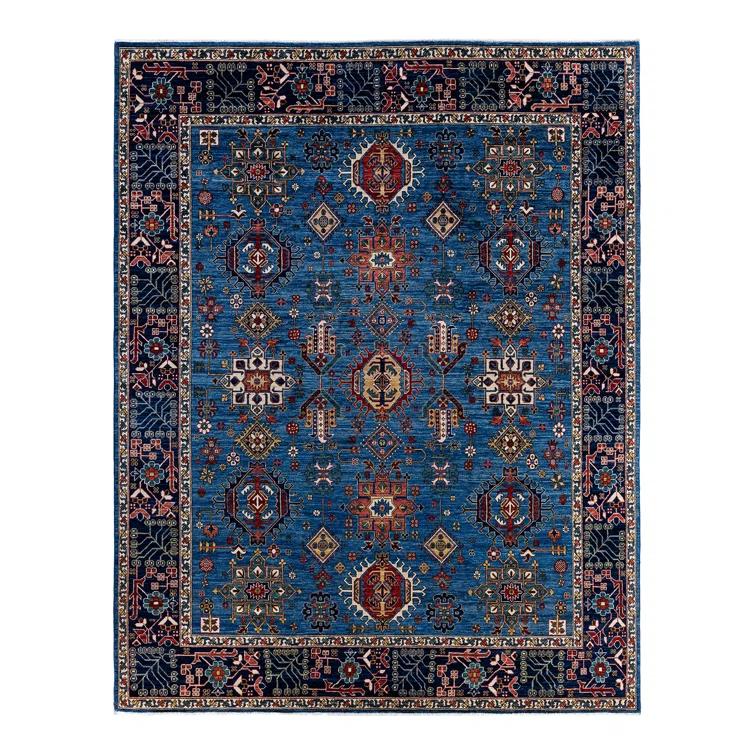 Solo Rugs One-of-a-Kind Rectangle 8' X 10'3" Wool Area Rug Light Blue/Red/Brown/Navy