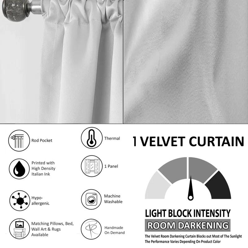 Design Art Retro Abstract Drops V - Mid-Century Curtain - Velvet Room darkening - 1 panel