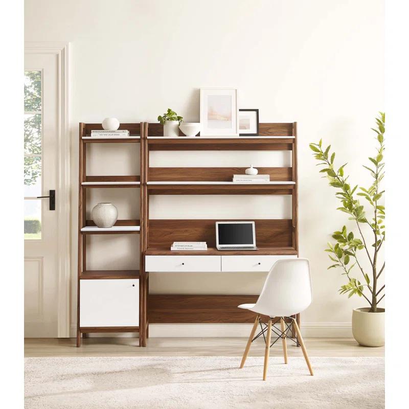 Modway Modway Bixby 2-Piece Wood Office Desk and Bookshelf