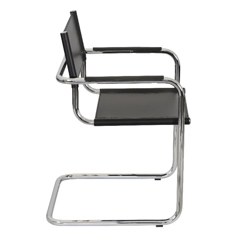 Breuer Chair Company Mart Stam Cantilever Armchair Arm Chair w/ Chrome-Plated Steel Frame (Various Bonded Leather Colors)