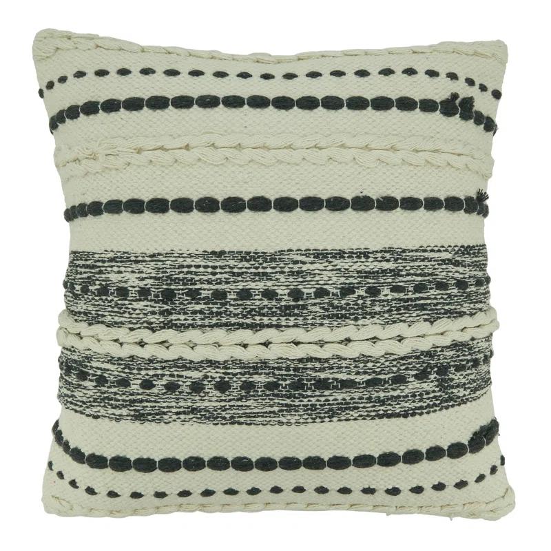 Saro Meir Design Striped Cotton Throw Pillow