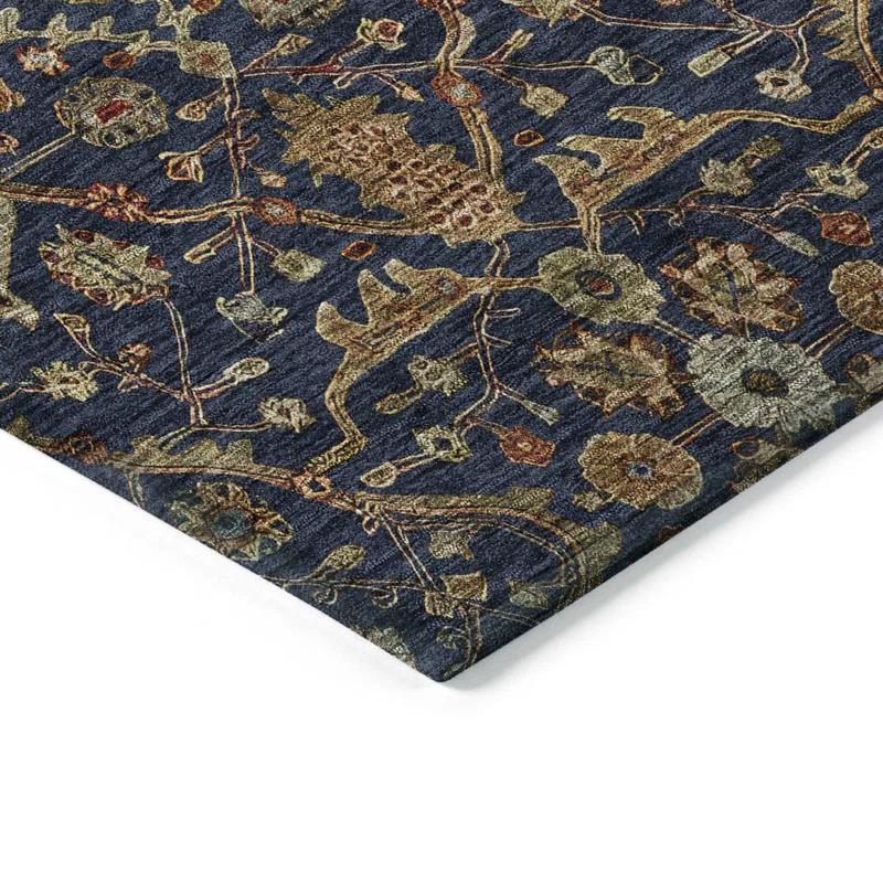 Machine Washable Indoor/Outdoor Chantille ACN1130 Navy Rug