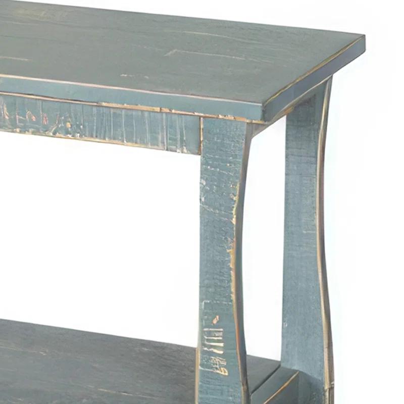 Benjara Rena Side End Table, Scallop Trim, 28 Inch Mahogany