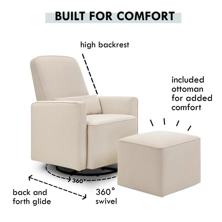 daVinci Olive Swivel Glider with Ottoman & Reviews | Wayfair