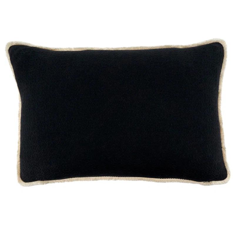 Saro Noir Cotton Reversible Pillow Cover