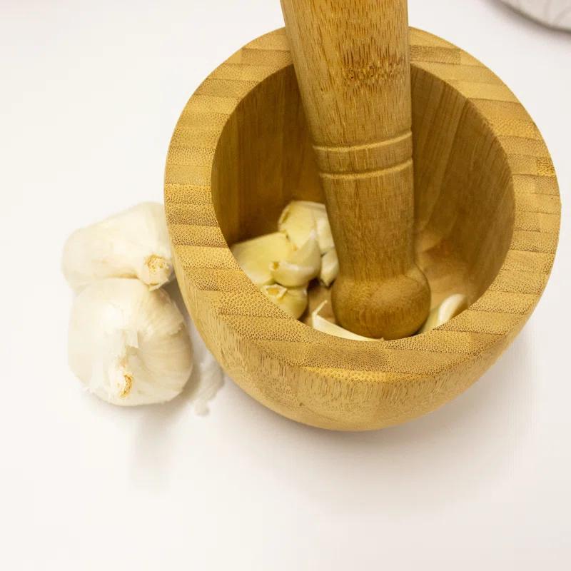 BergHOFF BergHOFF Bamboo 2 Piece Food Preparation Set with Garlic Bowl and Rolling Pin