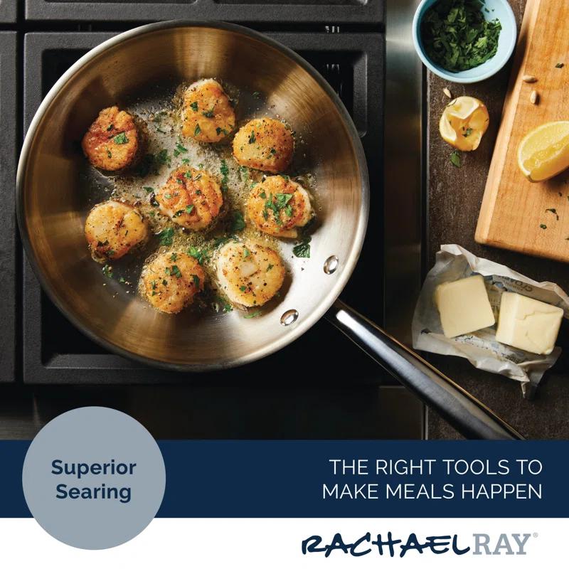 Rachael Ray Rachael Ray Professional Stainless Steel Induction Frying Pan / Skillet, 10 Inch, Silver