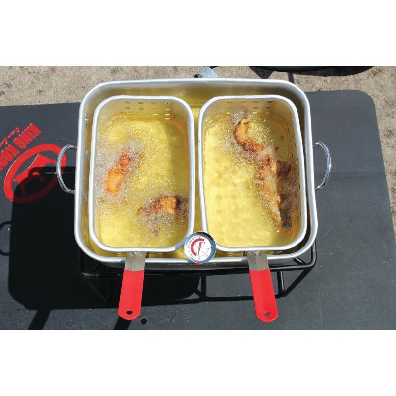 King Kooker 1 Burner Propane Rectangular Fryer Outdoor Cooker Kit with 15 Qt. Fry Pan & Two Baskets