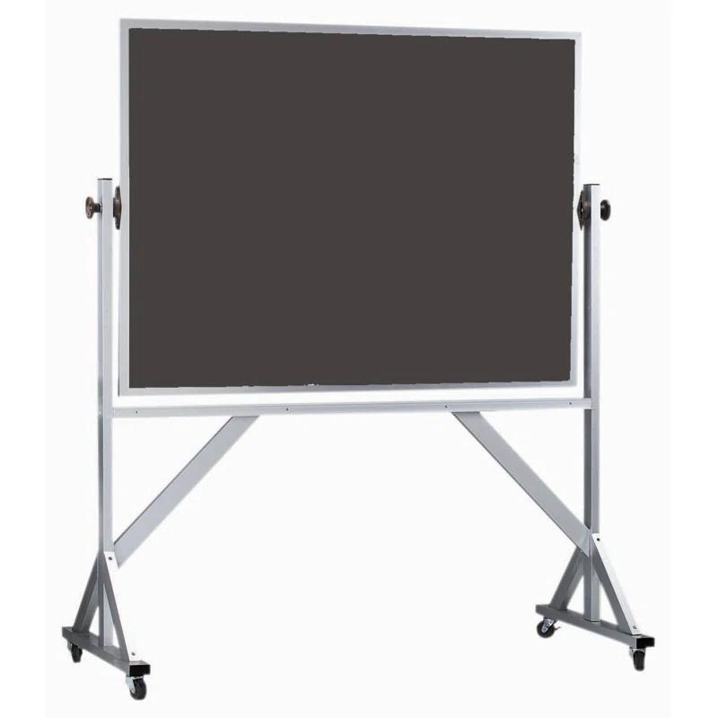 AARCO Freestanding Porcelain Reversible Medium - 4' - 6' Chalkboard