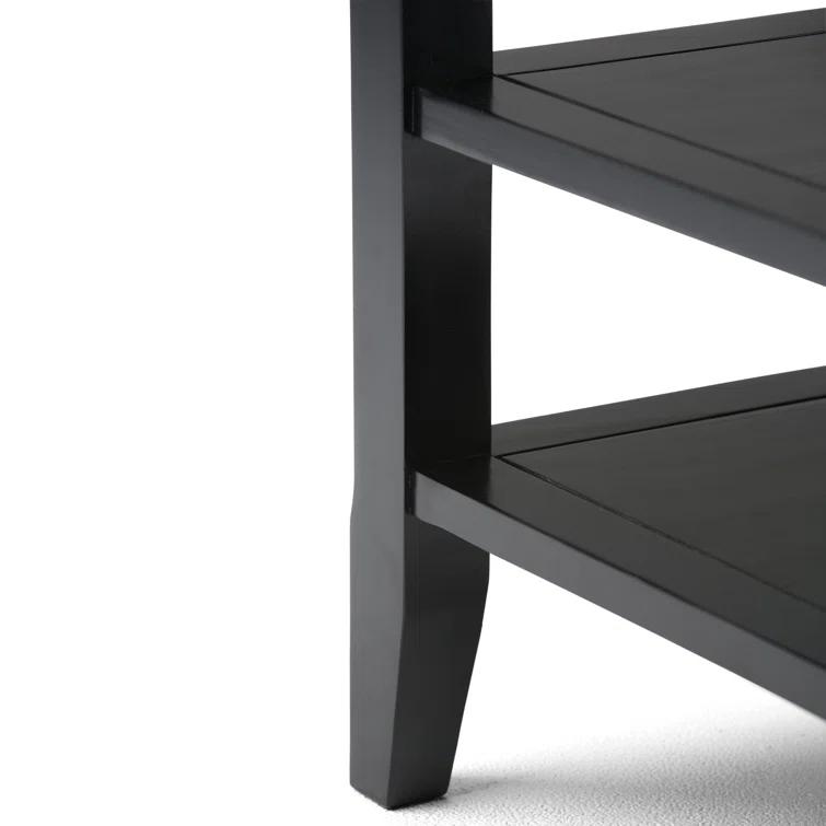 Simpli Home Acadian Solid Wood Transitional Table with Open Shelves & Reviews | Wayfair
