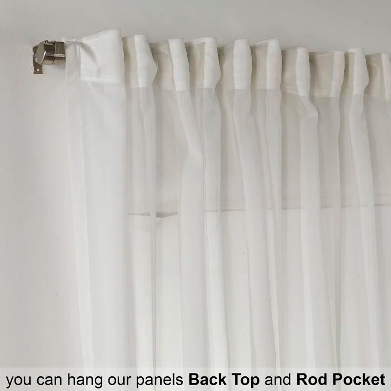 Extra Wide & Extra Long Faux Silk Crep Chifon Sheer Curtain Panels (Set of 2)