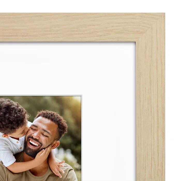 Americanflat Americanflat Picture Frame - Frame with Mat - Wide Molding - Shatter-Resistant Glass