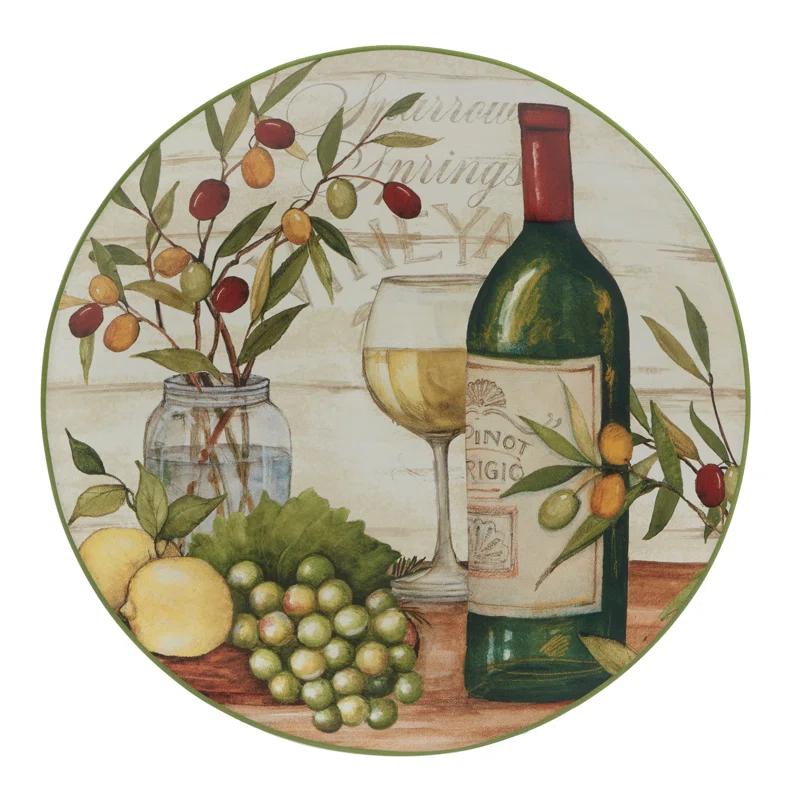 Certified International Meadow Brook Vineyard Set Of 4 Dinner Plate 10.5" 2 Asst.