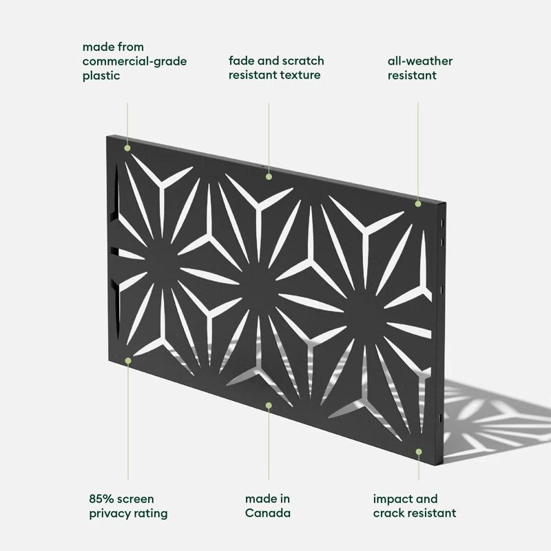Veradek Screen Series Star Plastic Black Screen Panel (Set of 2)