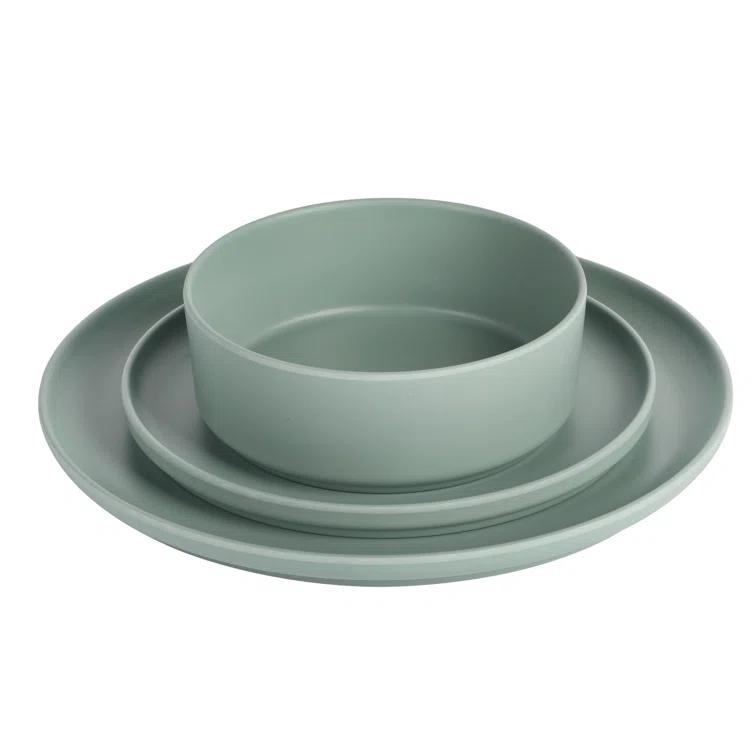 Gibson Home Canyon Crest 12-Piece Stackable Matte Melamine Dinnerware Set