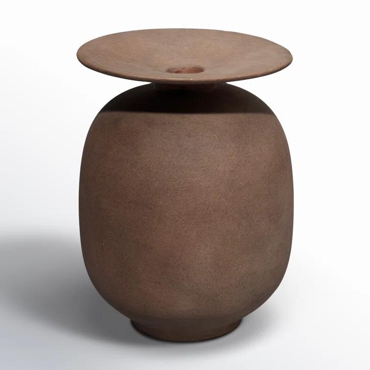 Jamie Young Co Highland Decorative Ceramic Vase In Brown Ceramic