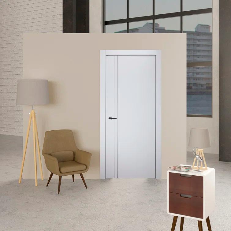 Belldinni Optima Solid Manufactured Wood Flush Wood Finish Standard Door Slab
