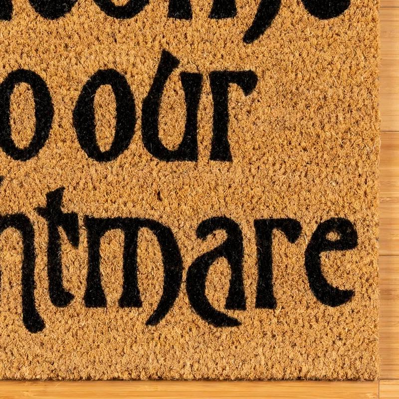 Disney Nightmare Before Christmas Jack Sally Welcome Black White Natural Graphic Non-Slip Indoor/ Outdoor Coir Door Mat 2-Pack, 20x34 (Set of 2)