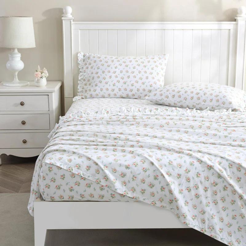 Laura Ashley Laura Ashley Floral Ruffled Hem Cotton Sheet Sets