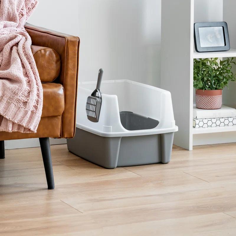 IRIS USA, Inc. Plastic Enclosed Litter Box with Scoop