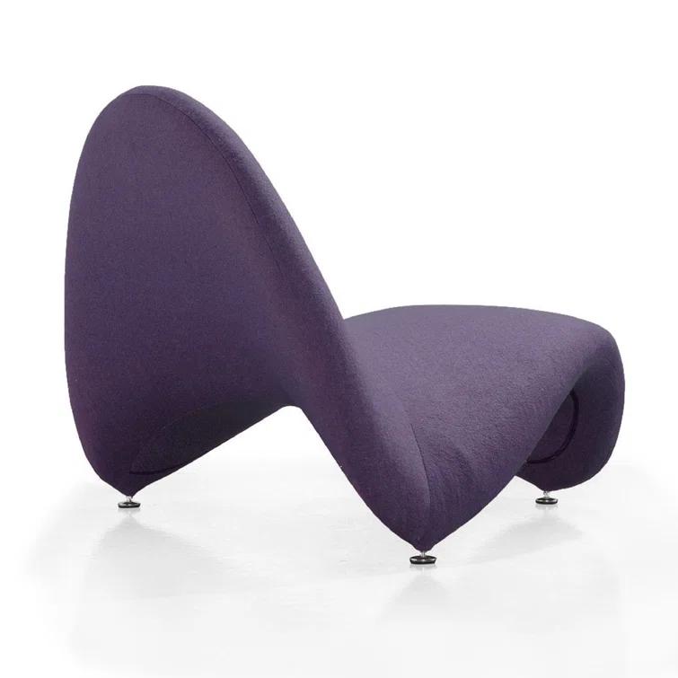 Orren Ellis Hillmar Wool Blend Upholstered Lounge Chair in Purple
