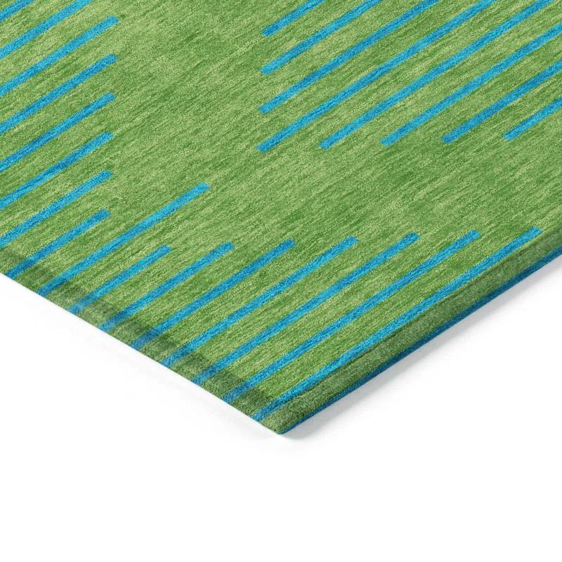 Machine Washable Indoor/Outdoor Chayden ACN1017 Green Rug