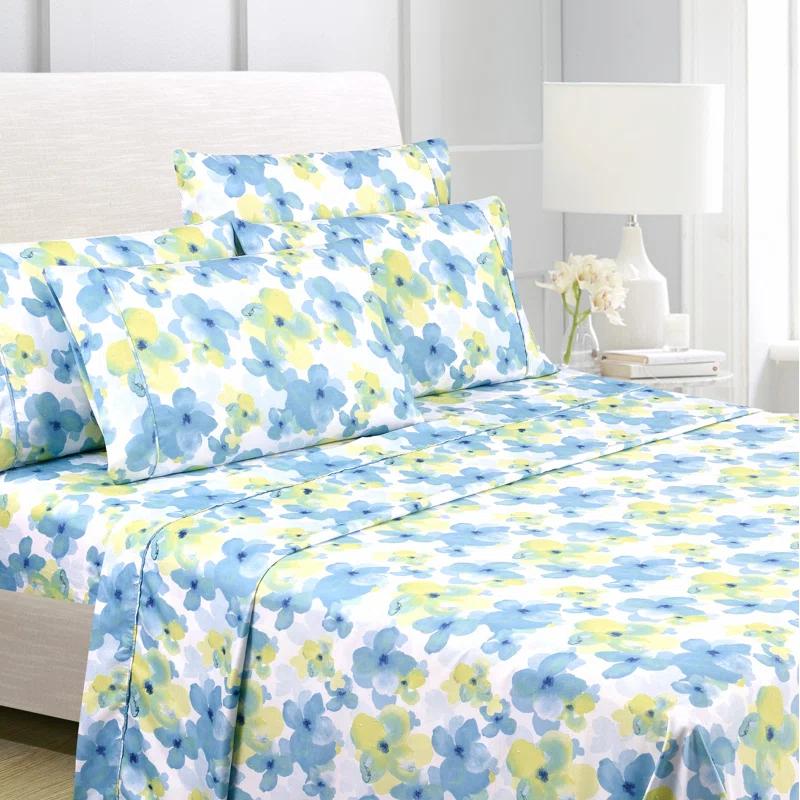 Microfiber Floral Sheet Set