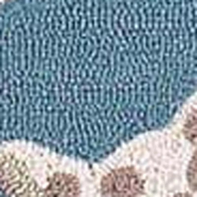 HomeRoots 3' X 5' Seafoam Corals And Shells Area Rug