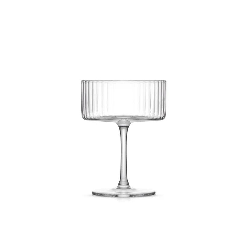 JoyJolt Elle Fluted Coupe Martini Glasses, 10oz (Set of 2)