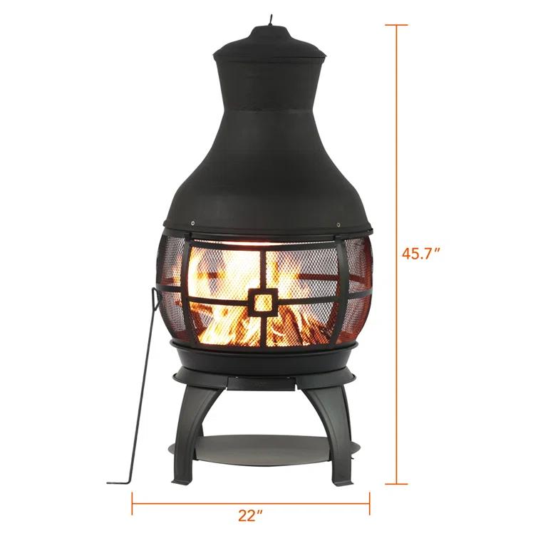 Heatmaxx Round Cast Iron Wood Burning Smokeless Chimnea