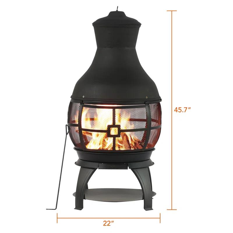 Heatmaxx Round Cast Iron Wood Burning Smokeless Chimnea