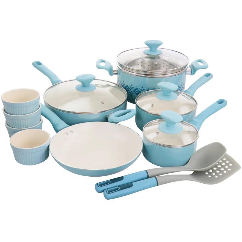 Spice by Tia Mowry Spice by Tia Mowry 16 Piece Aluminum Non Stick Cookware Set